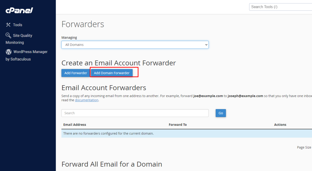 Create Email Domain Forwarder | BigCloudy KB