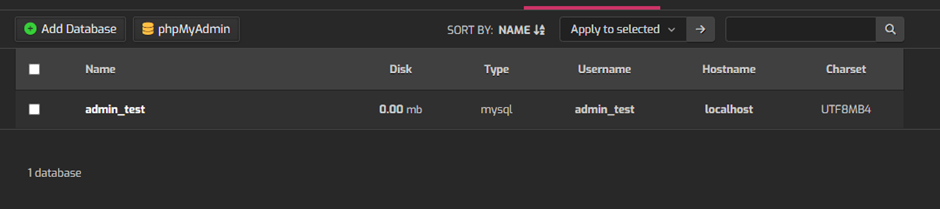 phpMyAdmin with Database in Hestia | BigCloudy KB 